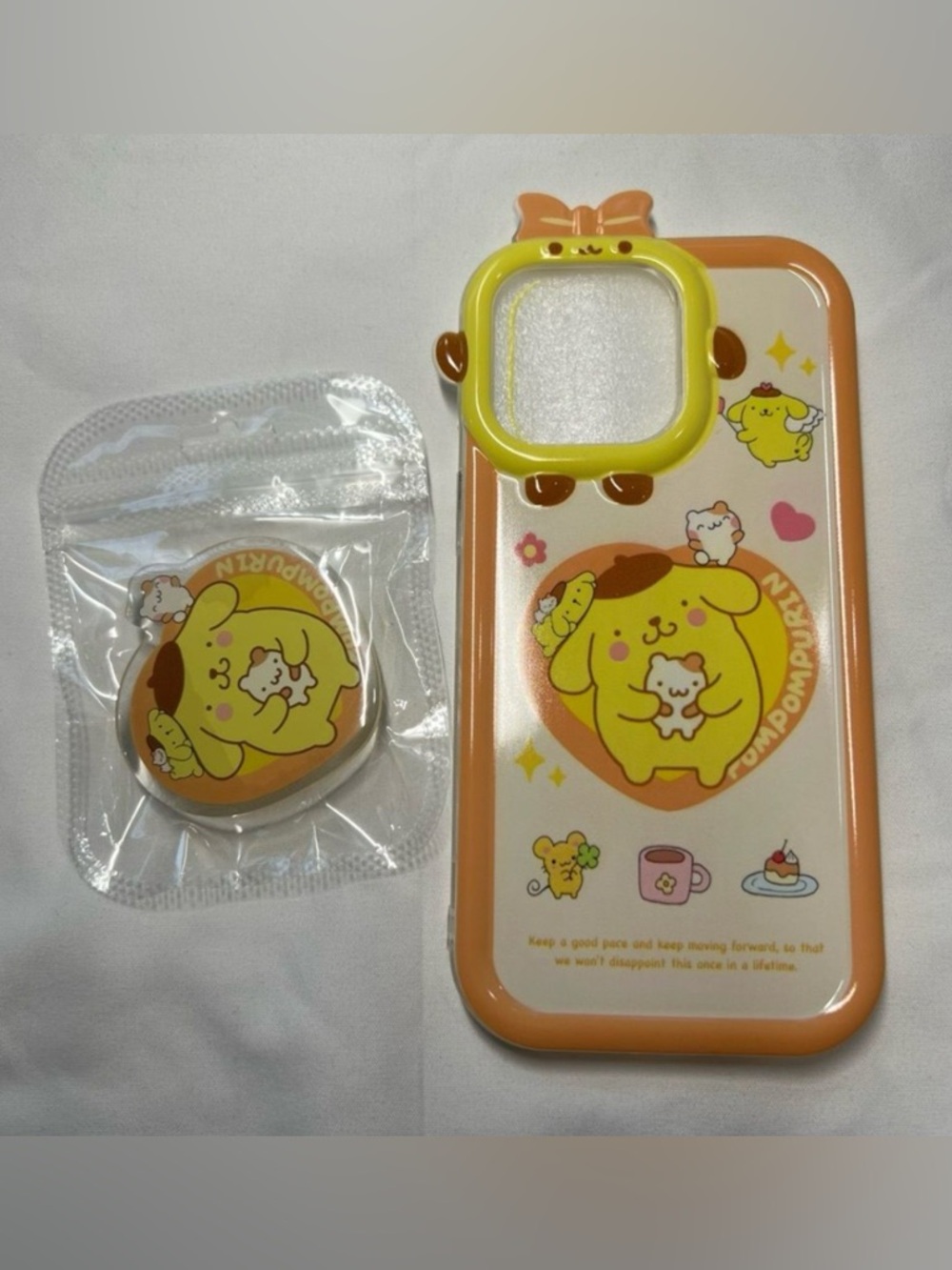 Pompompurin iPhone Case And Phone Grip Attachment Bundle Multiple Sizes Avail